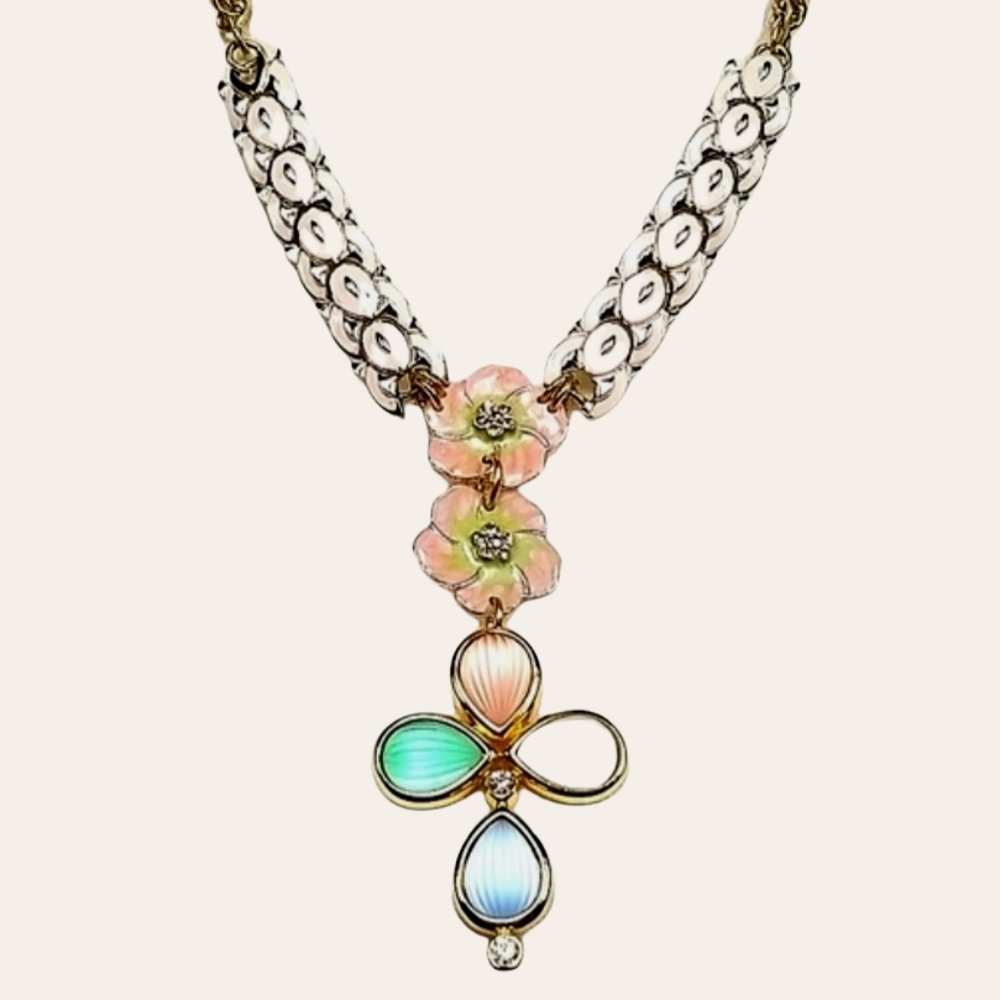 Hand Crafted Repurposed Vintage Jewelry Assemblage Necklace